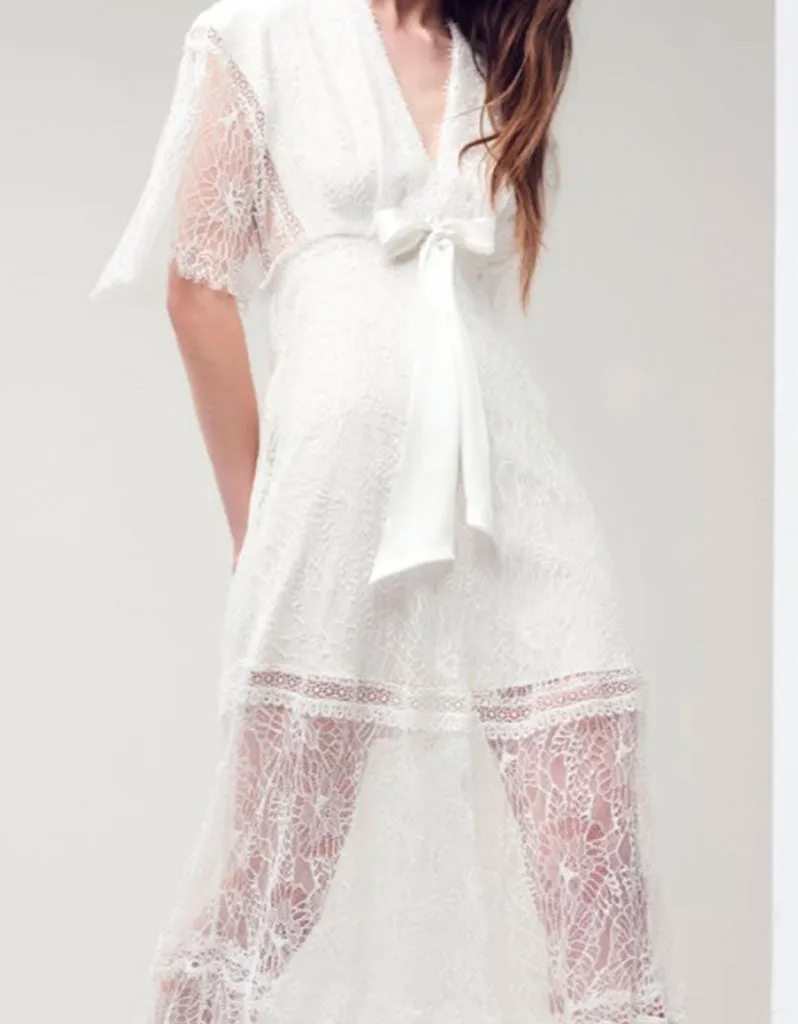 Alexis Cleve Lace Gown in Off White