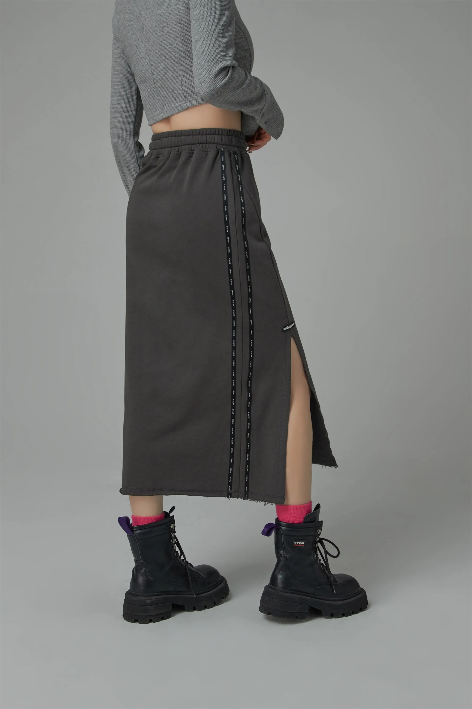 Banding Slit Long Skirt