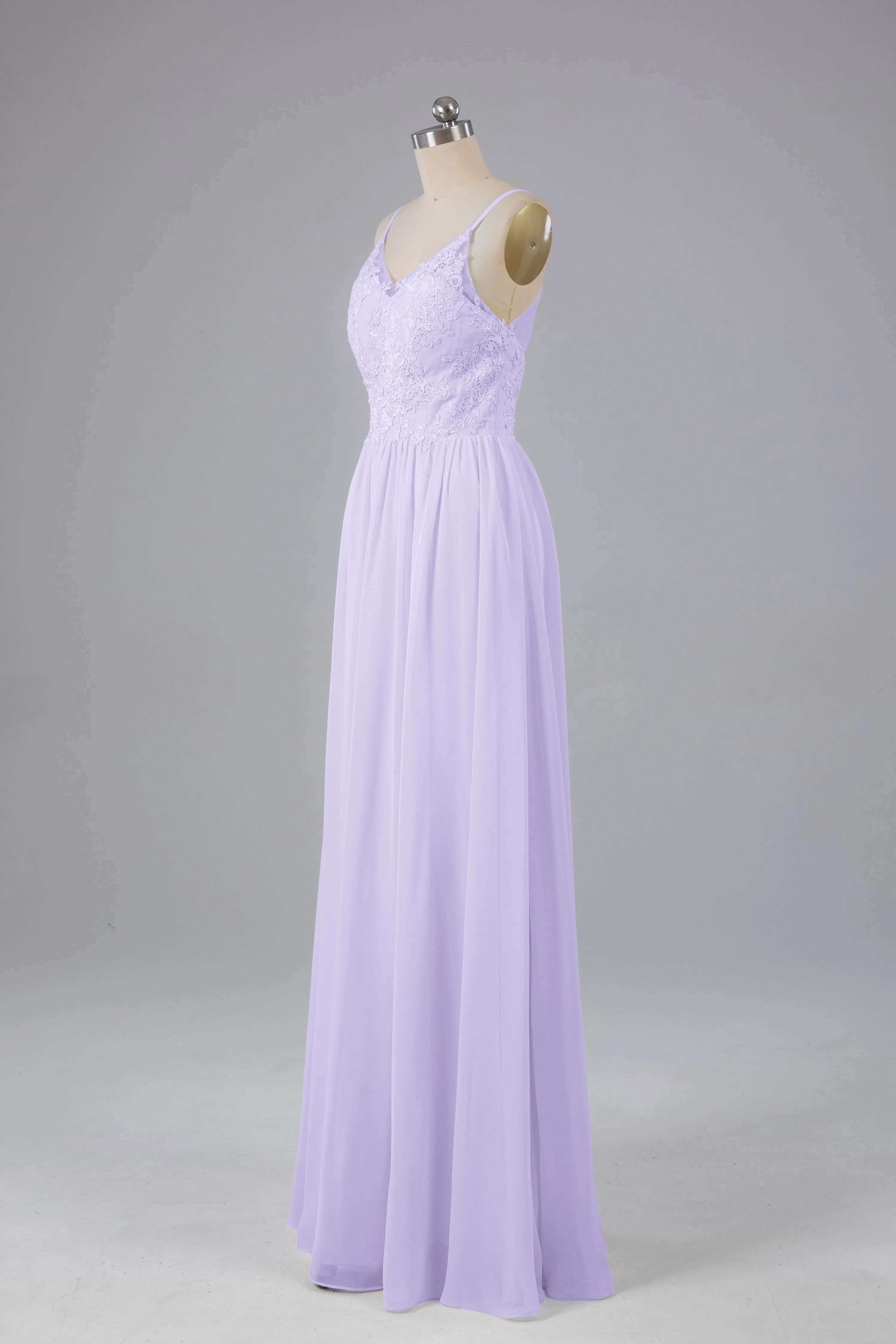 Beautiful Spaghetti Straps Backless Long Bridesmaid Dresses