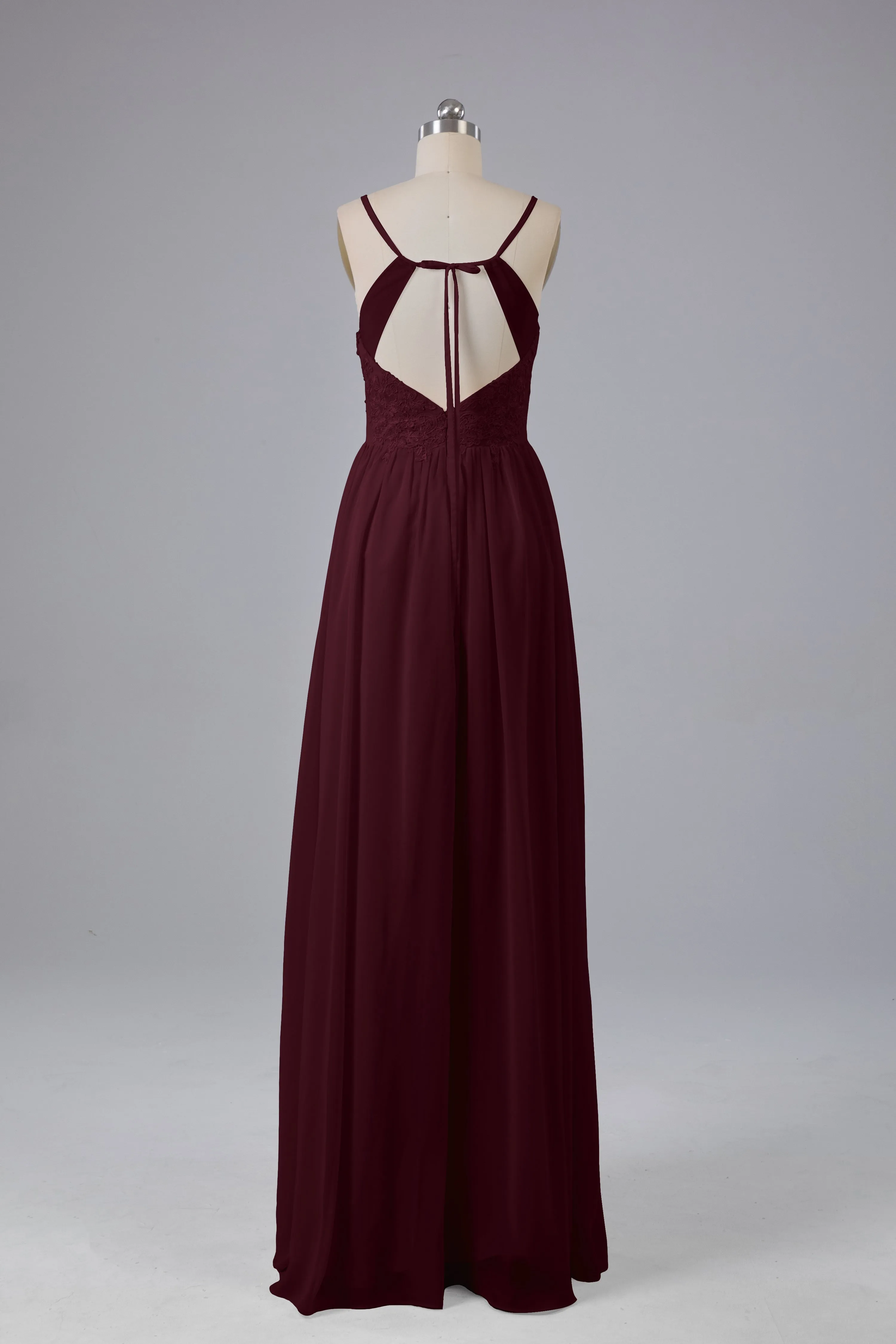 Beautiful Spaghetti Straps Backless Long Bridesmaid Dresses