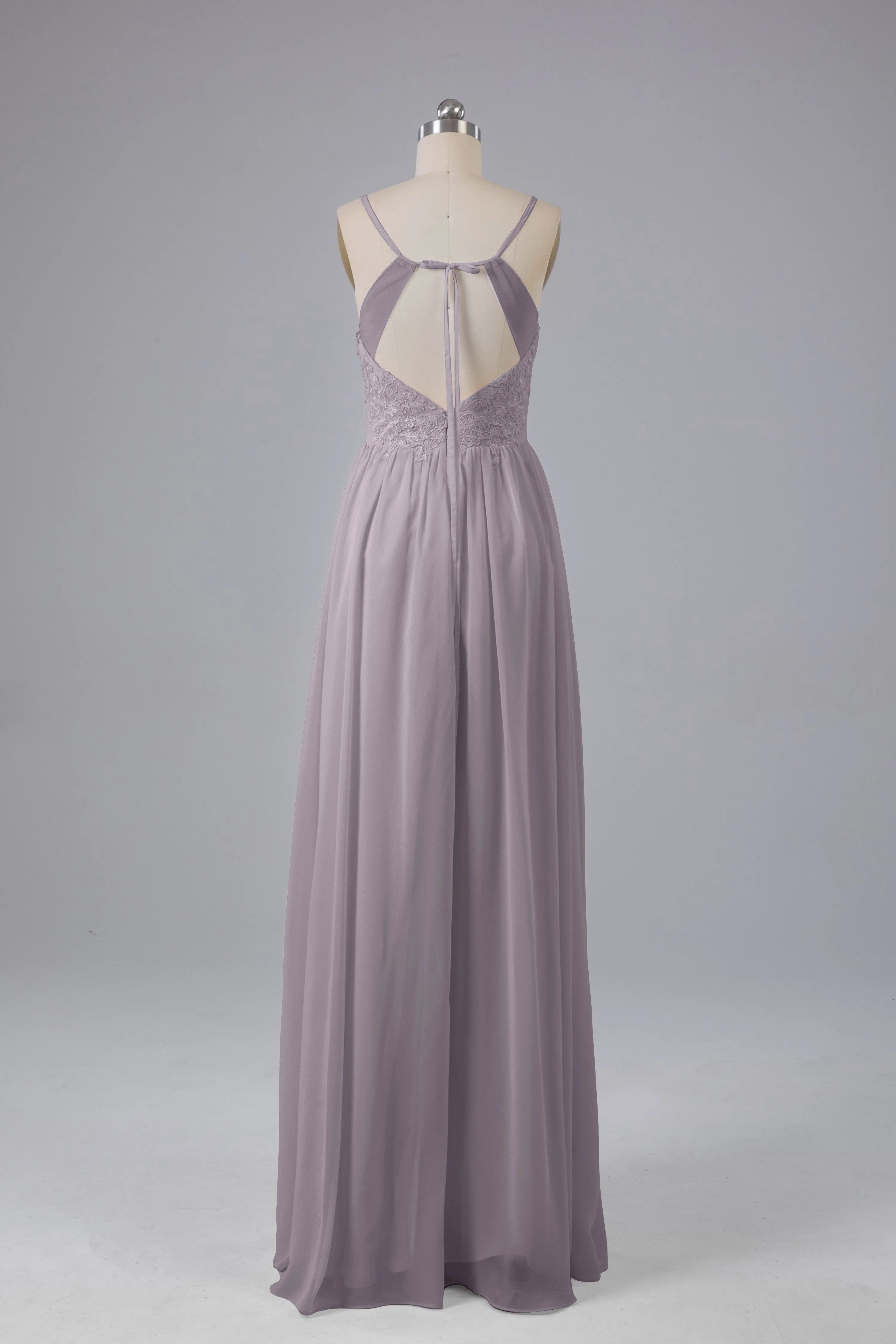 Beautiful Spaghetti Straps Backless Long Bridesmaid Dresses