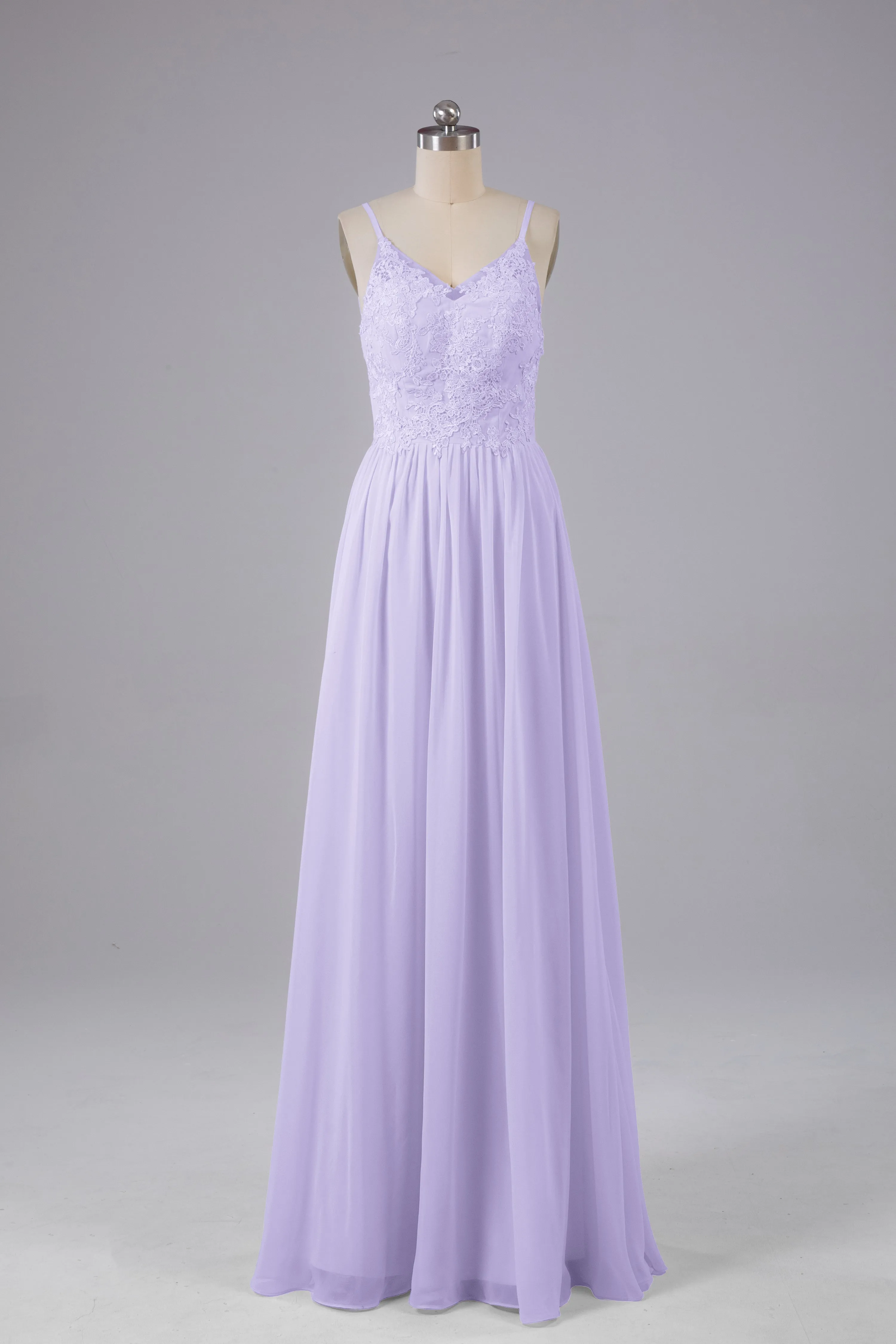 Beautiful Spaghetti Straps Backless Long Bridesmaid Dresses