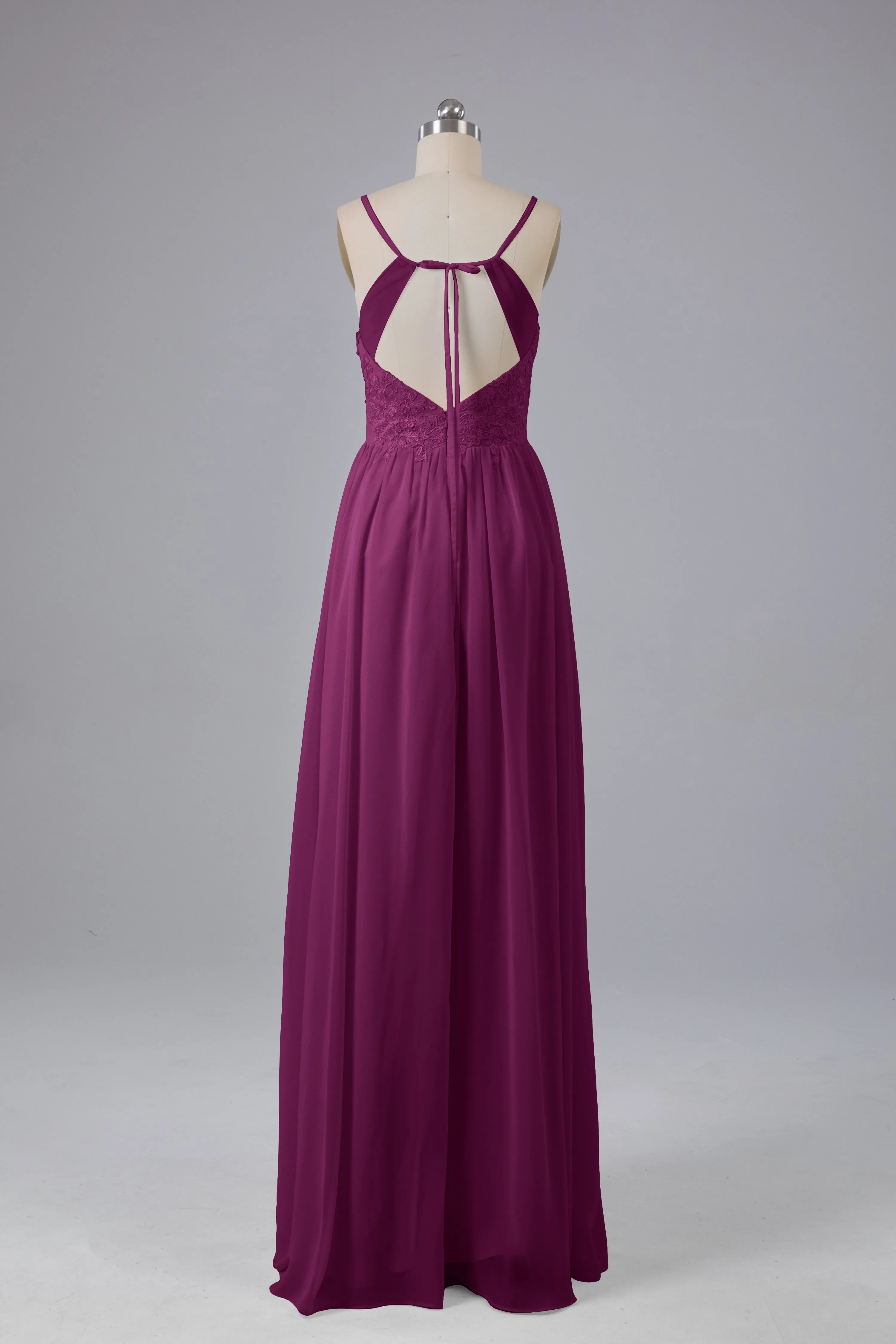 Beautiful Spaghetti Straps Backless Long Bridesmaid Dresses