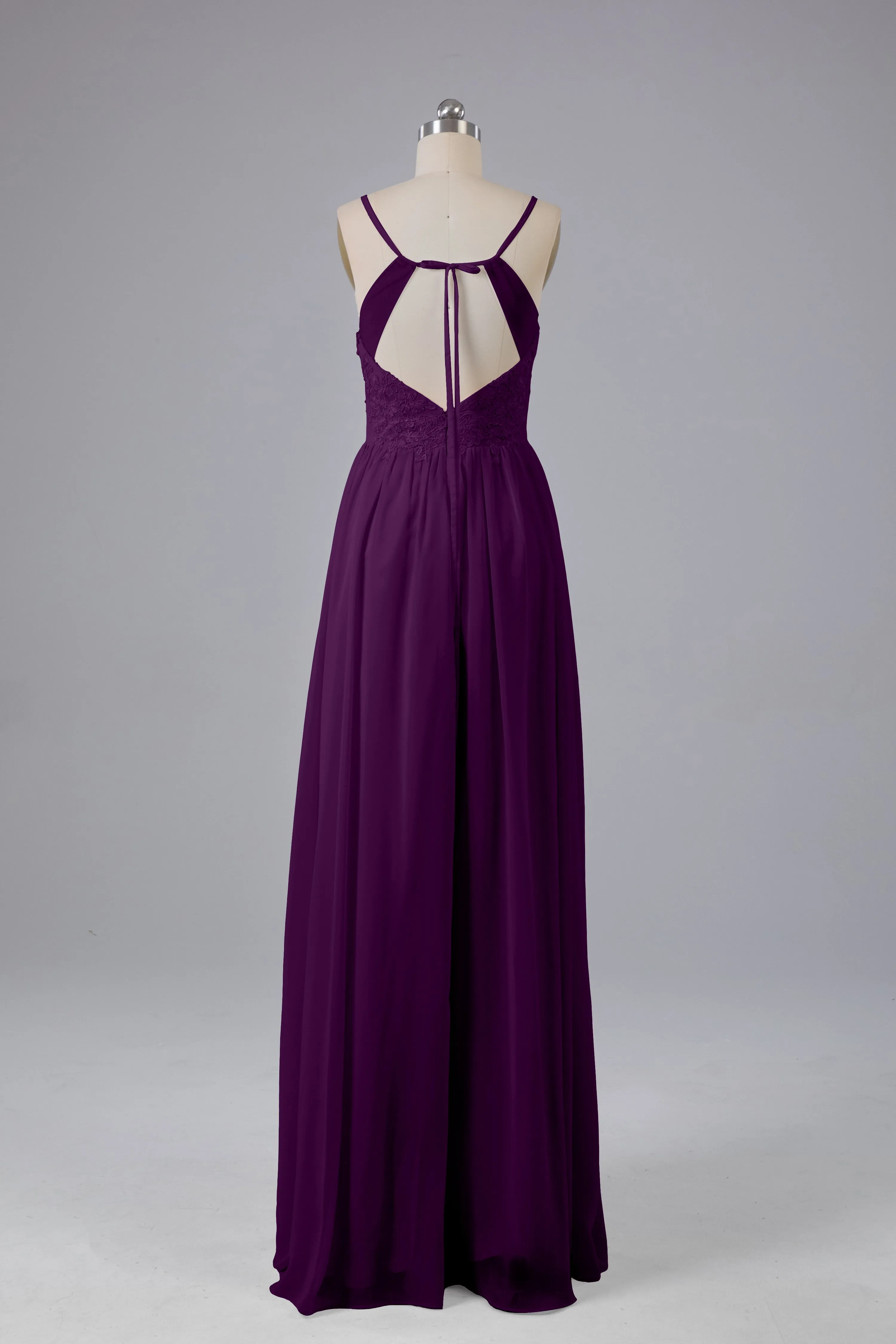 Beautiful Spaghetti Straps Backless Long Bridesmaid Dresses