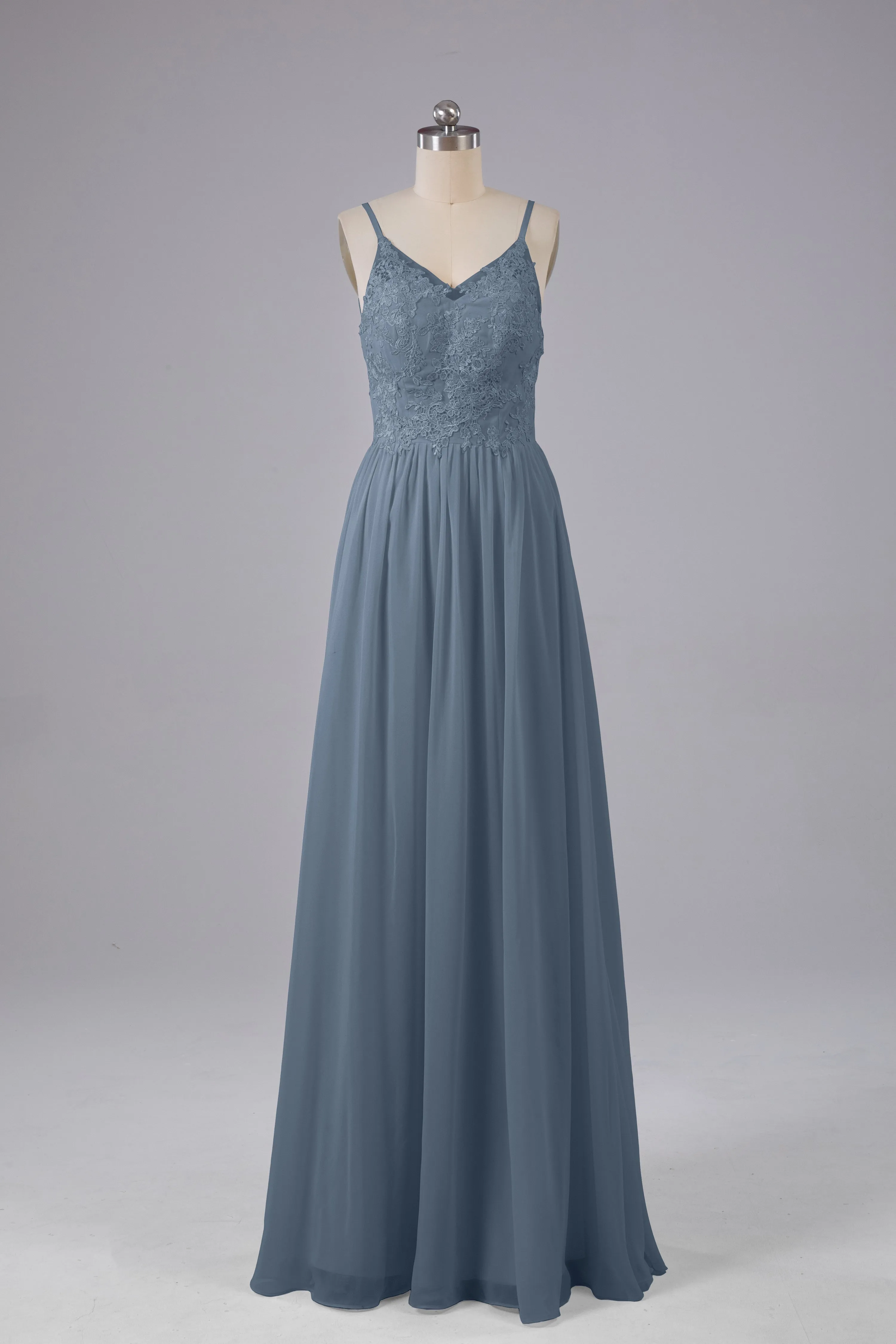 Beautiful Spaghetti Straps Backless Long Bridesmaid Dresses