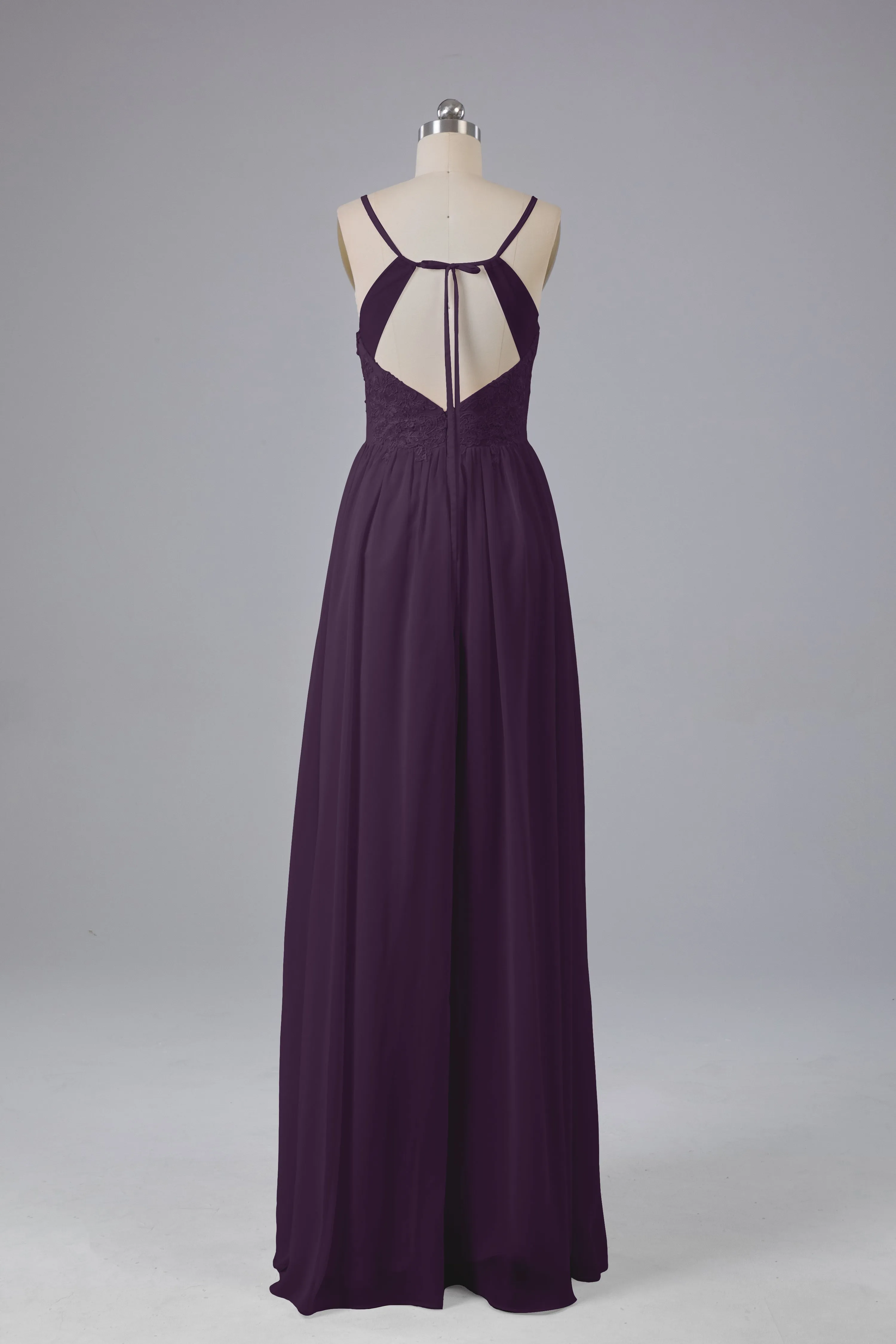 Beautiful Spaghetti Straps Backless Long Bridesmaid Dresses