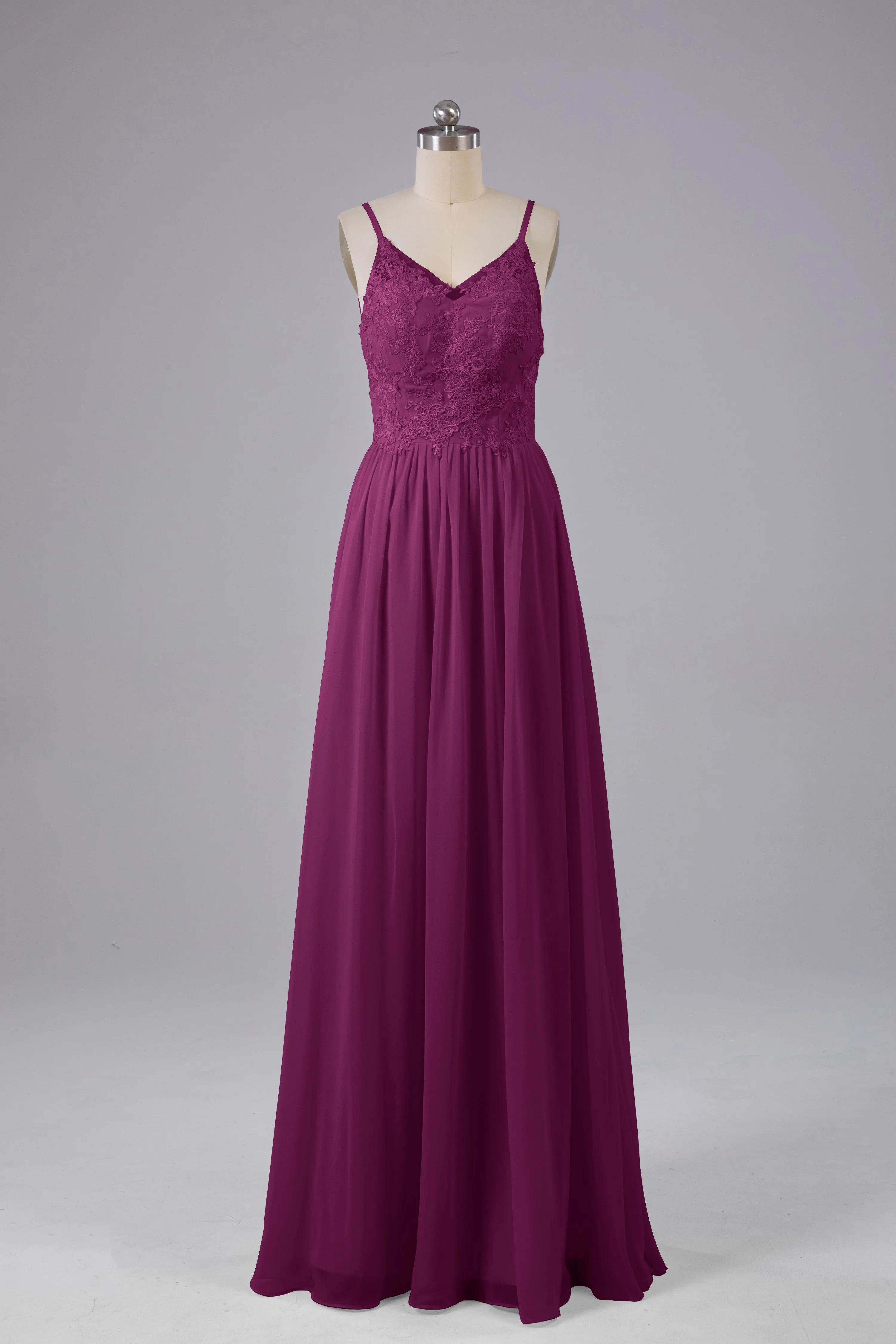 Beautiful Spaghetti Straps Backless Long Bridesmaid Dresses