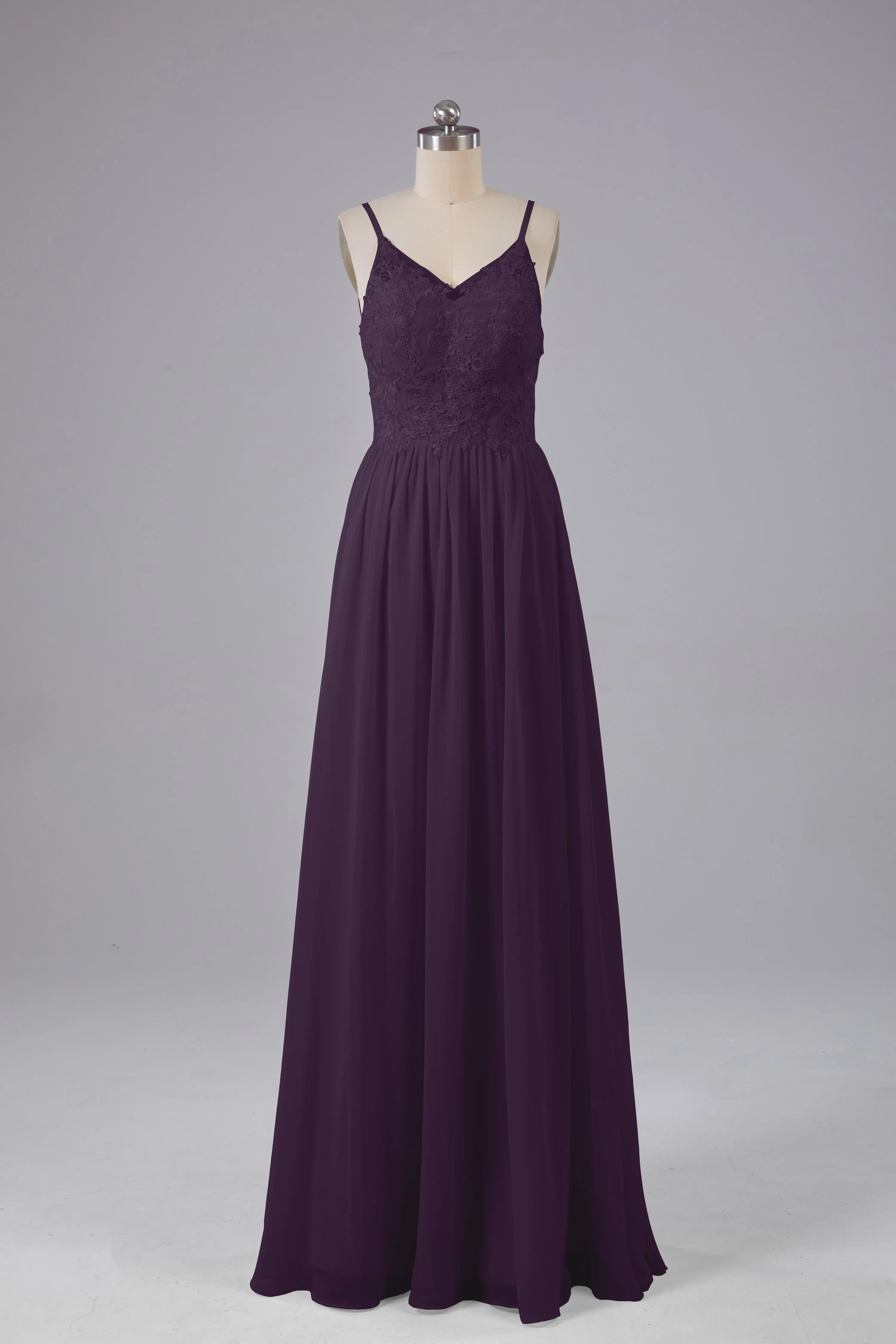 Beautiful Spaghetti Straps Backless Long Bridesmaid Dresses