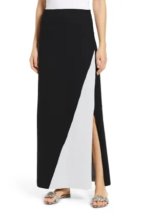 Black and White Slit Skirt