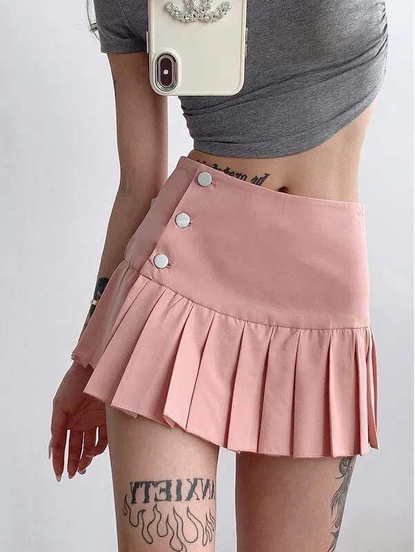 Buttons slit skirt