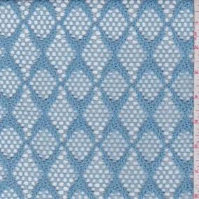 Cloud Blue Crochet Diamond Mesh Fabric