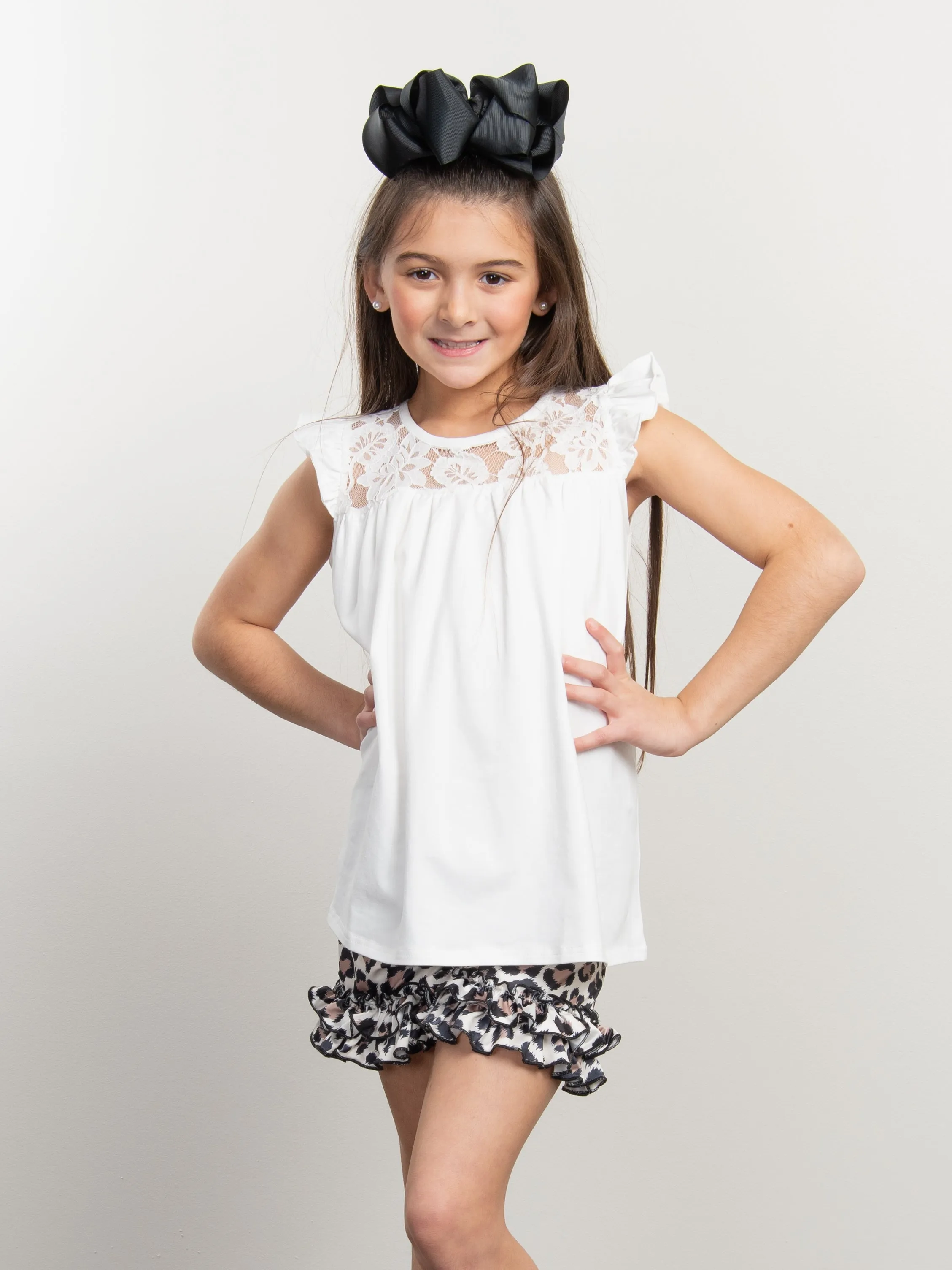 Cotton Lace Ruffle Tunic - White