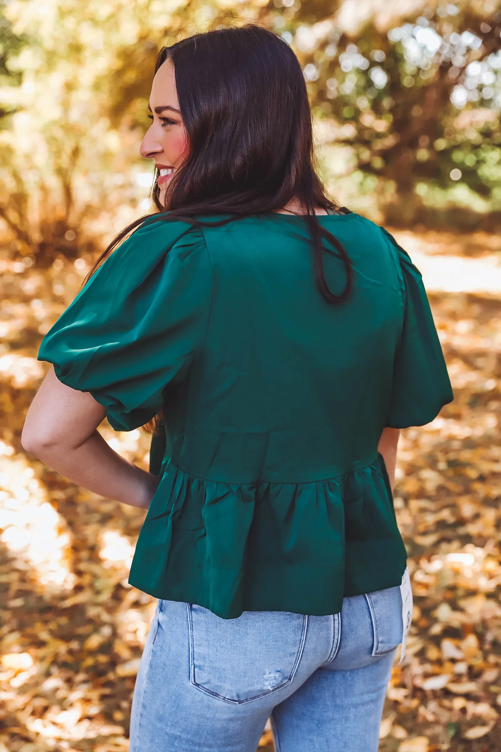 Darcy Bow Top-Green