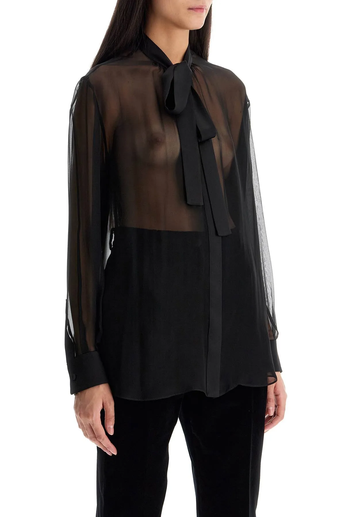 Dolce & Gabbana Chiffon Blouse With Bow