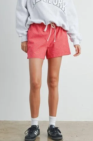 Drawstring Check Shorts