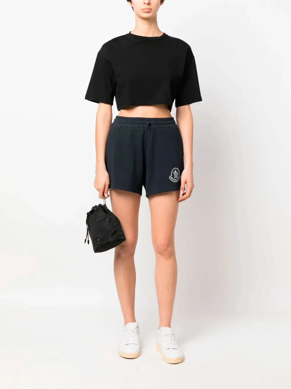 Drawstring cotton shorts