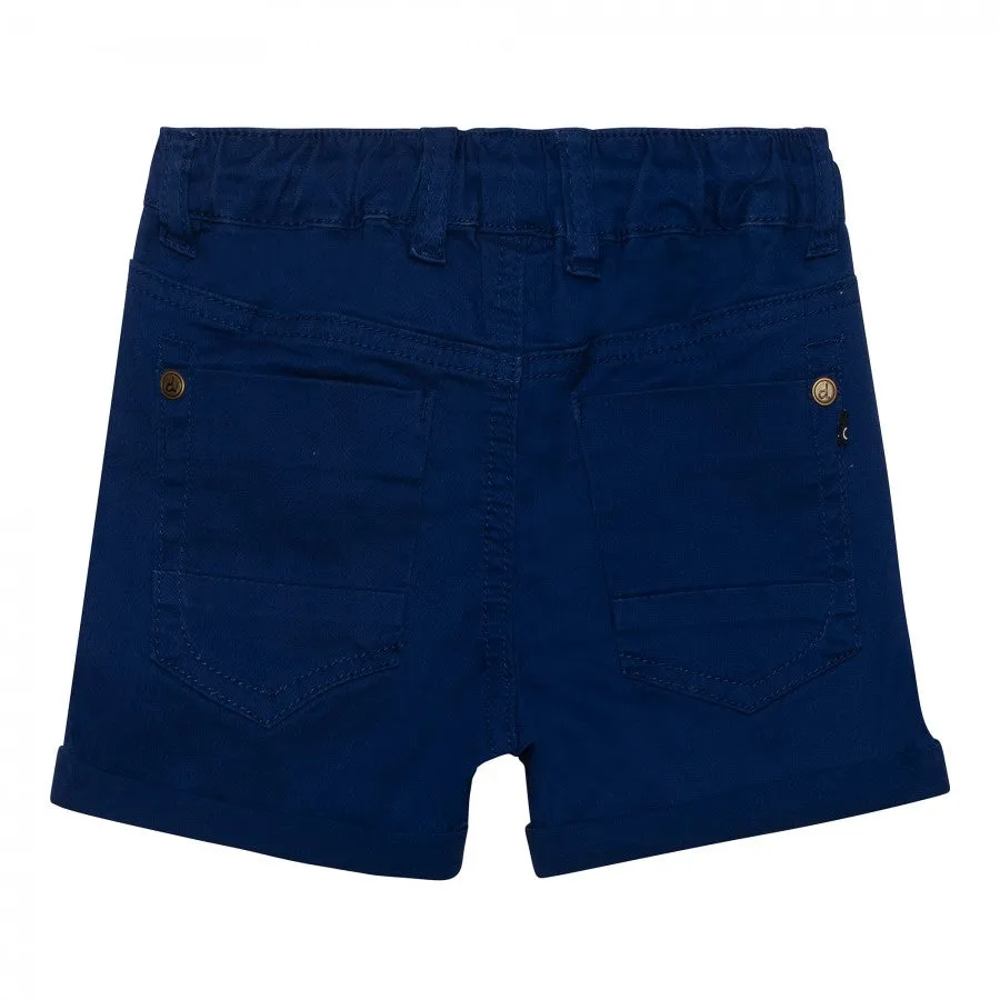 Drawstring Twill Shorts Blue