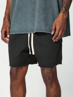 Drop Crotch Raw Edge Short