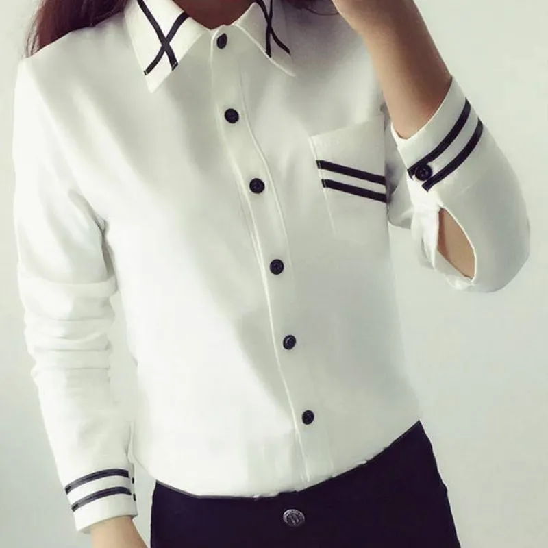 Elegant Bow Tie White Blouses