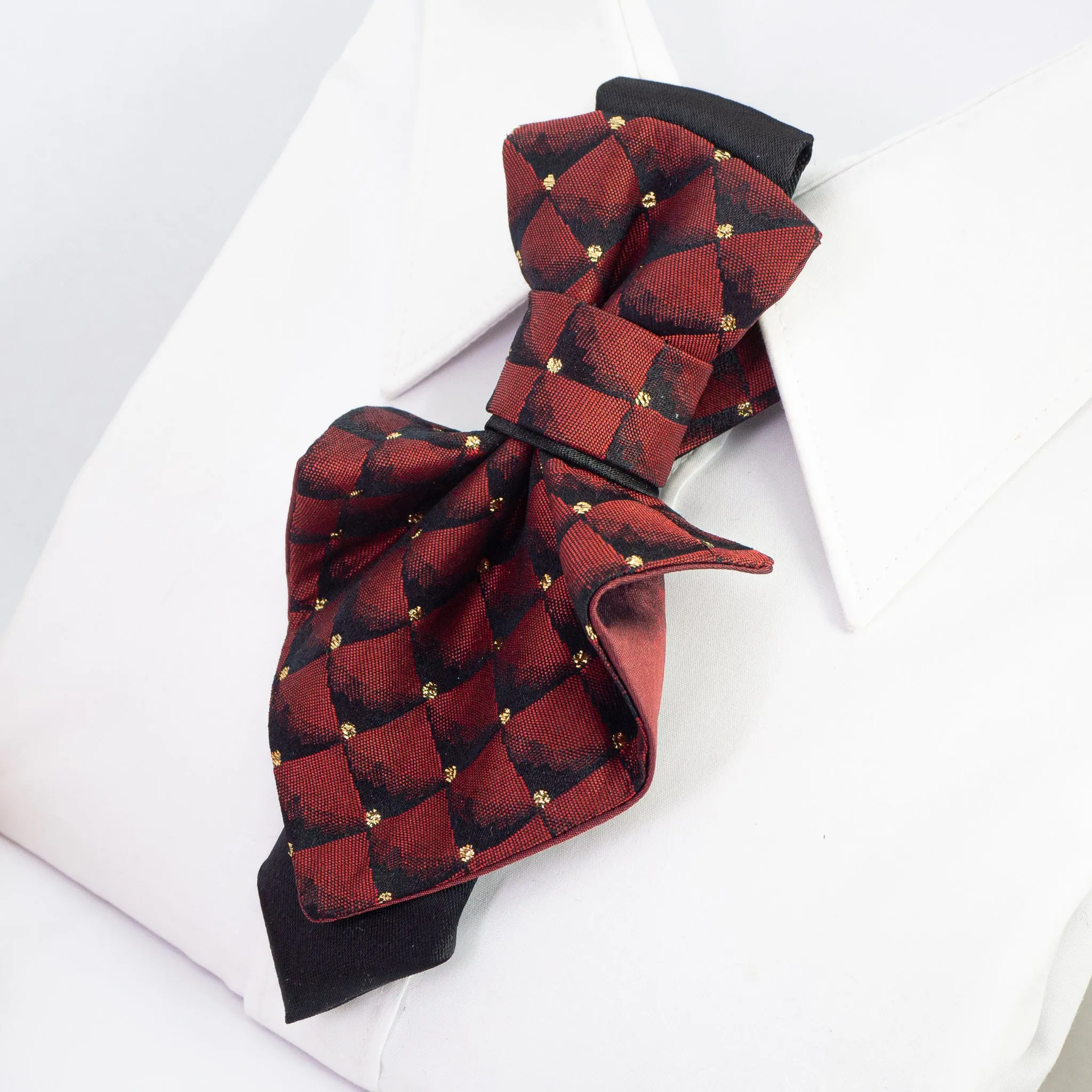 ELEGANT WOMEN' BOW TIE "BURGUNDY DIAMOND II"