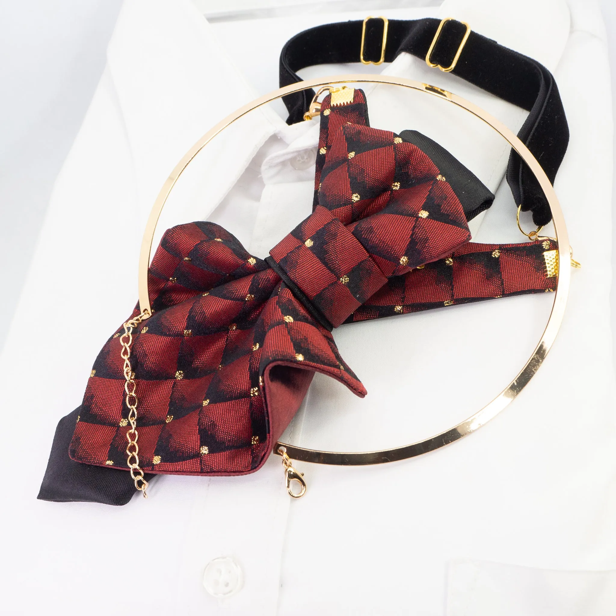 ELEGANT WOMEN' BOW TIE "BURGUNDY DIAMOND II"