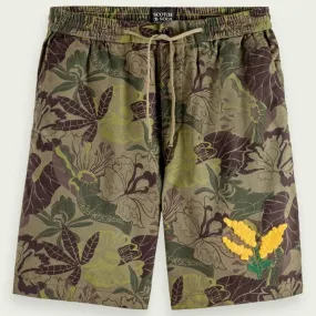 Embroidery Printed Twill Bermuda Short (Camo Flora Aop) - S1734595723