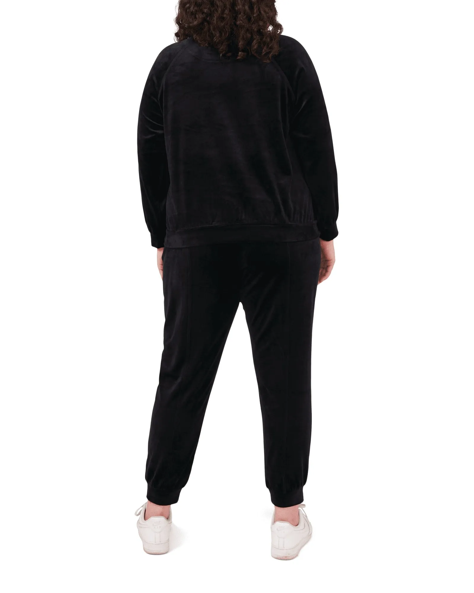 Evelyn Velour Drawstring Joggers | RICH BLACK