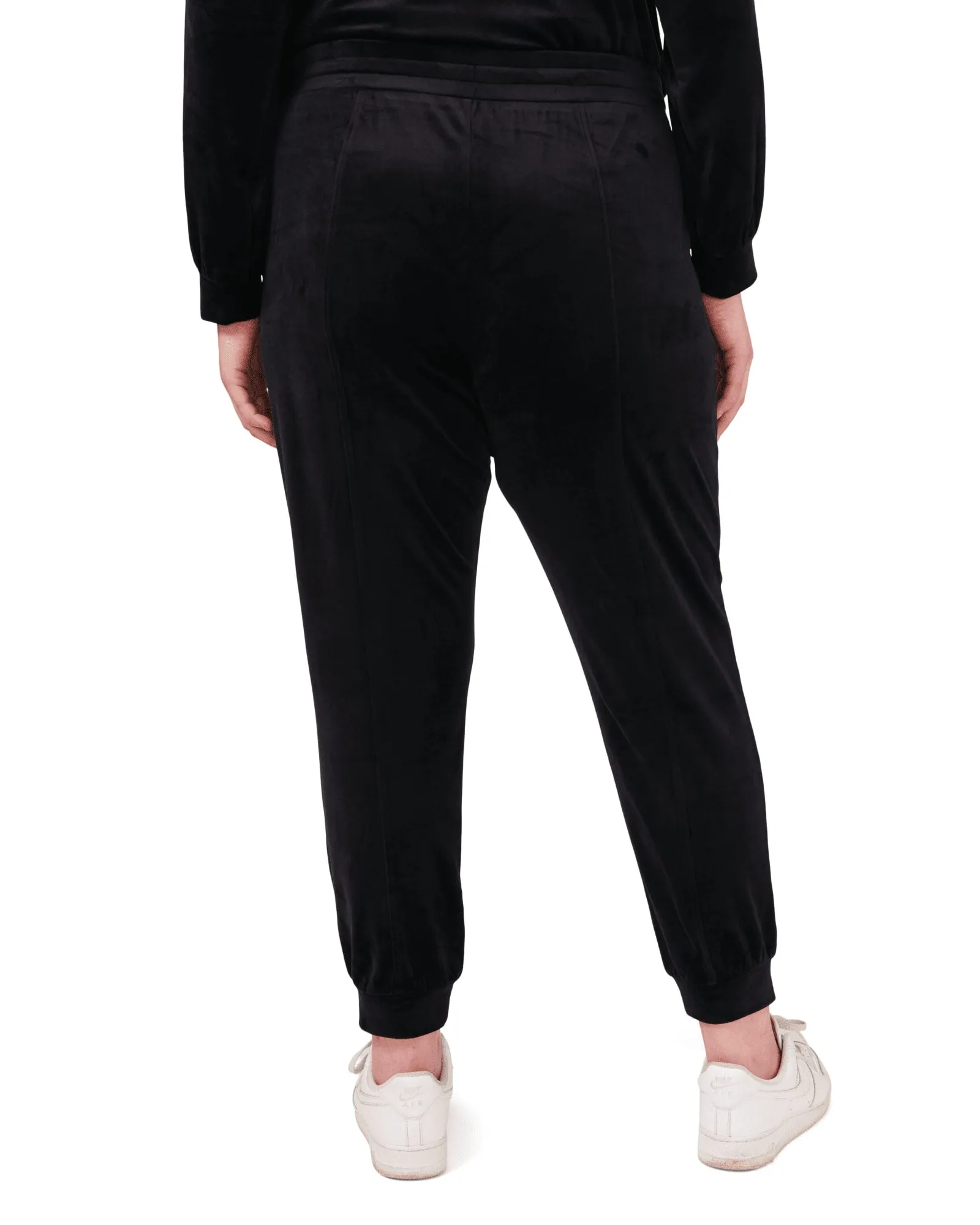 Evelyn Velour Drawstring Joggers | RICH BLACK