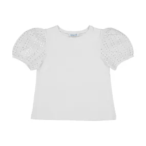 Eyelet Puff Sleeve Tee