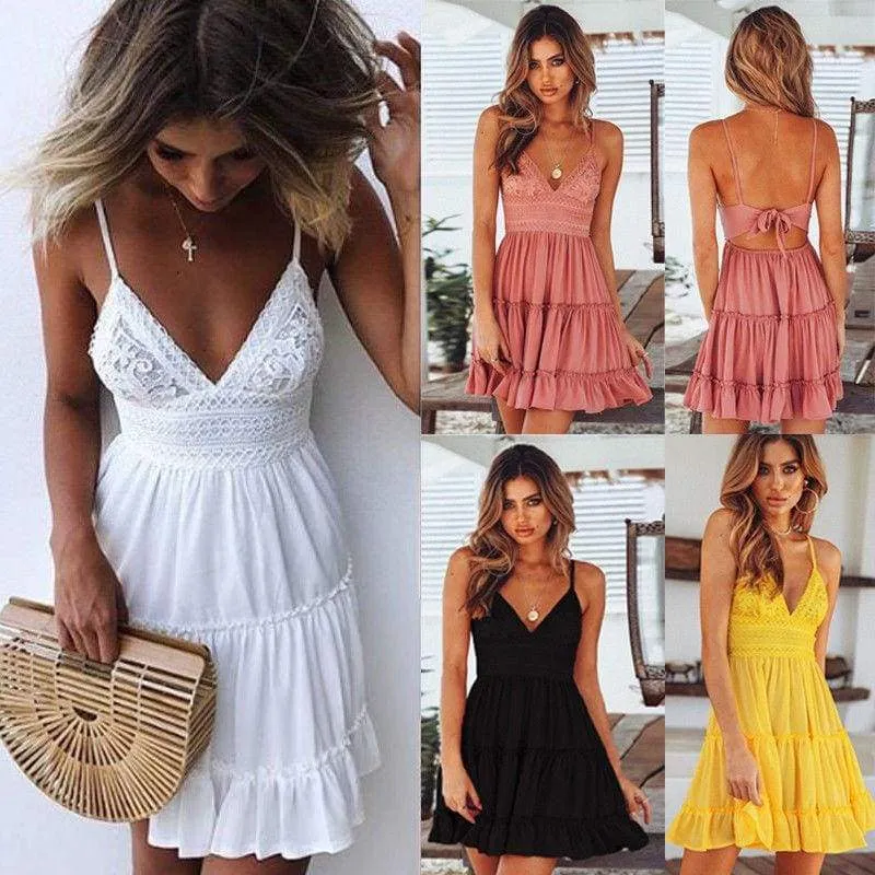 FashionSierra - Fashion Women Girls Summer Bow Dresses