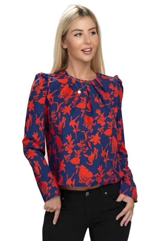 Floral Print  Puff Sleeve Blouse