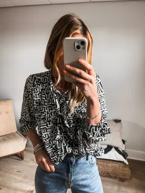 Geo Print Blouse