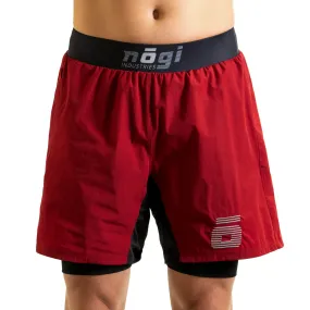 Ghost 7" Premium Lined Grappling Shorts -  Merlot Red by Nogi Industries