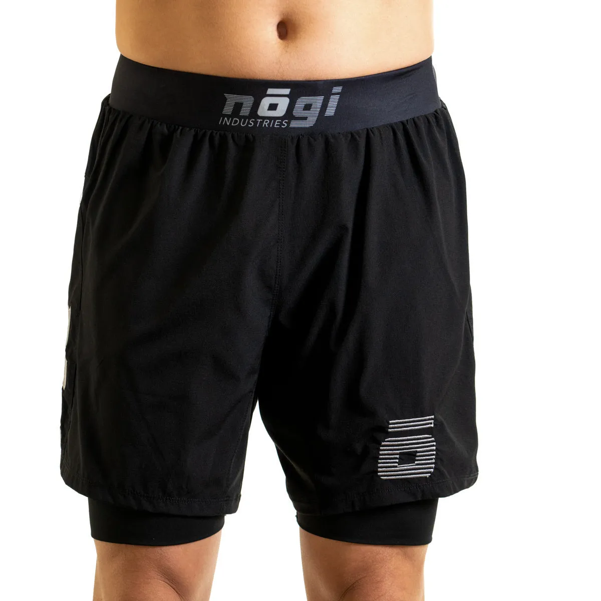 Ghost 7" Premium Lined Grappling Shorts - Obsidian Black by Nogi Industries