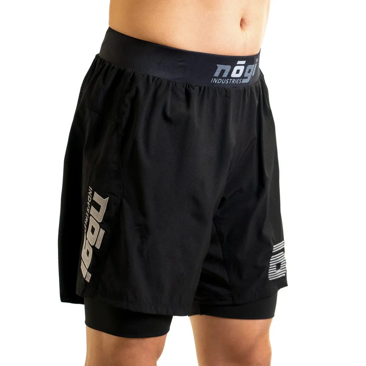 Ghost 7" Premium Lined Grappling Shorts - Obsidian Black by Nogi Industries