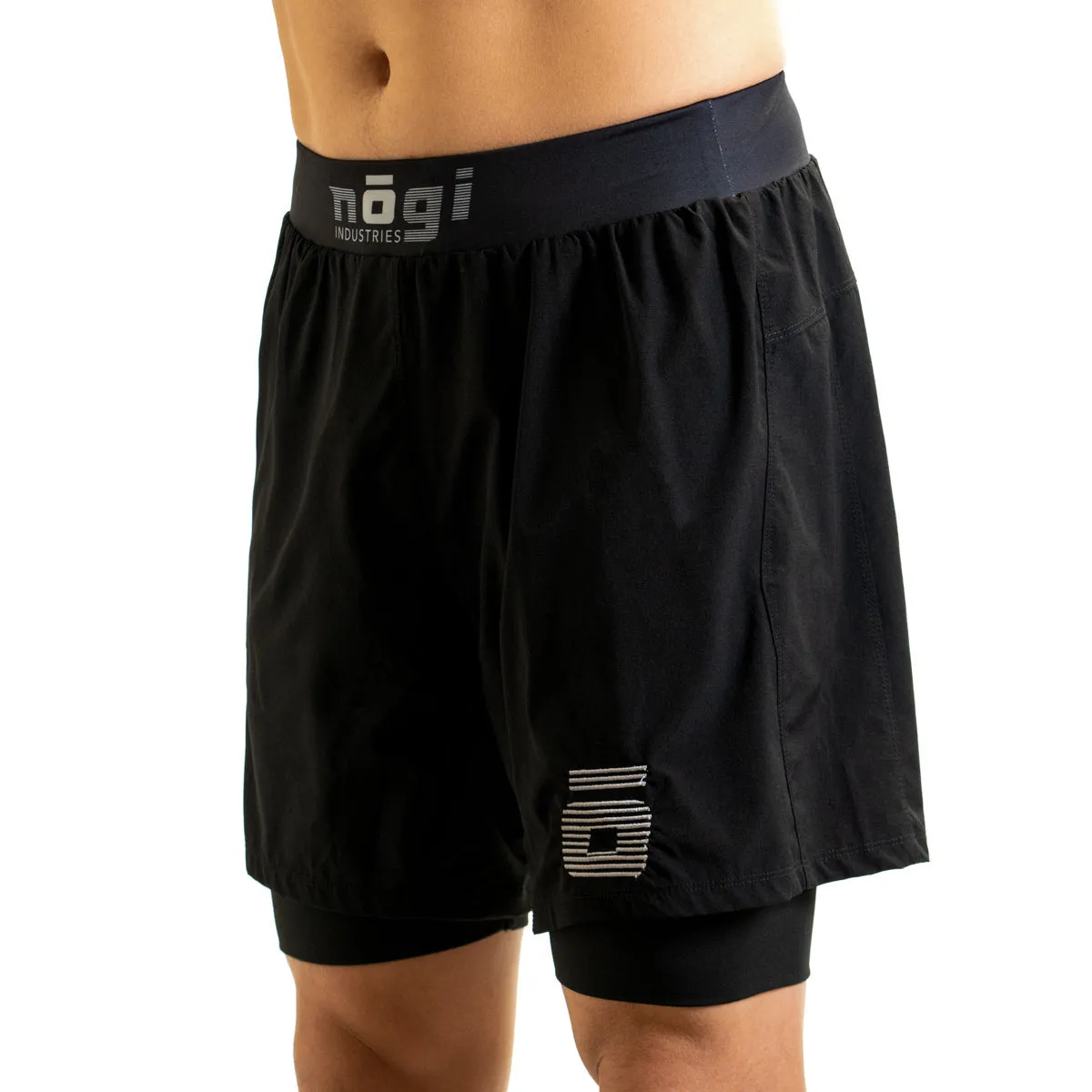 Ghost 7" Premium Lined Grappling Shorts - Obsidian Black by Nogi Industries