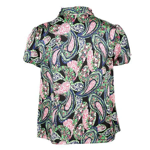 GIRLS GREEN FLORAL PRINT BLOUSE