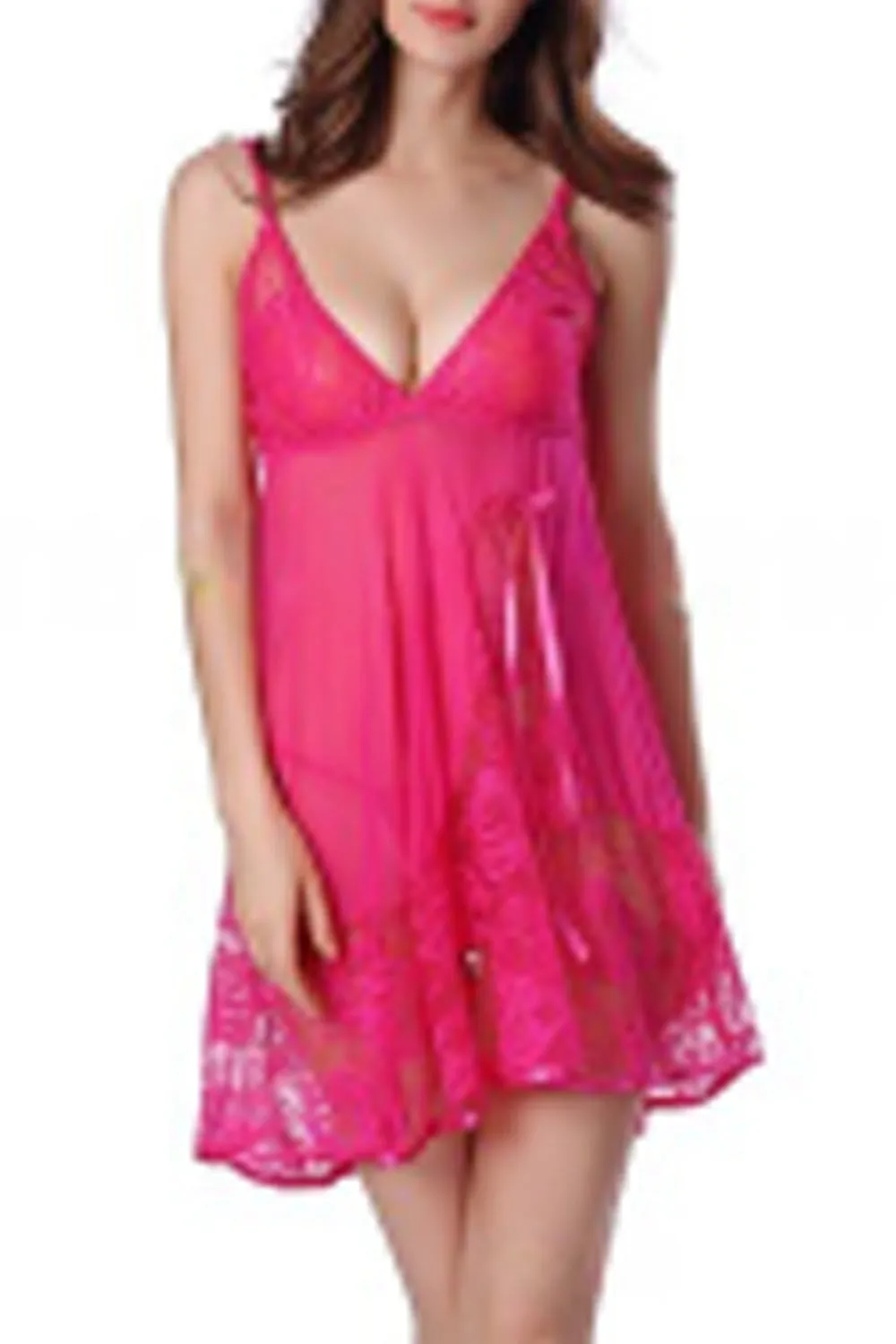 Ketty More Women Chiffon Sleeveless Nighty Set Lingerie-KMWL939