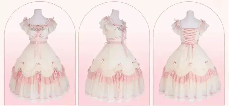 Mademoiselle Pearl~Rose Garden~Elegant Lolita Dress Bridal Floral Dress