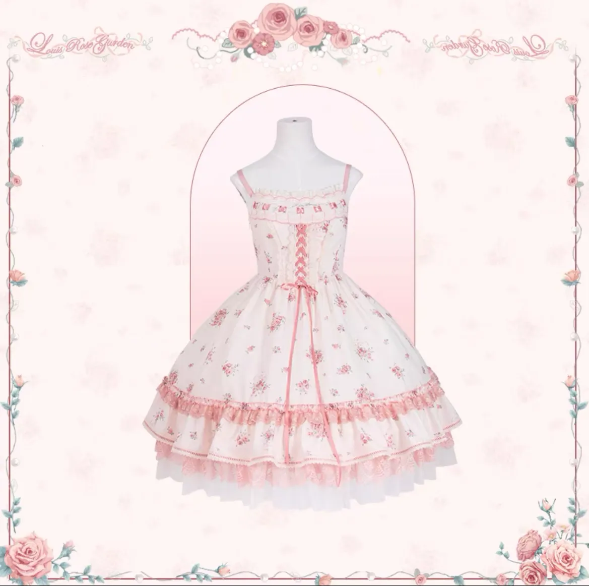 Mademoiselle Pearl~Rose Garden~Elegant Lolita Dress Bridal Floral Dress