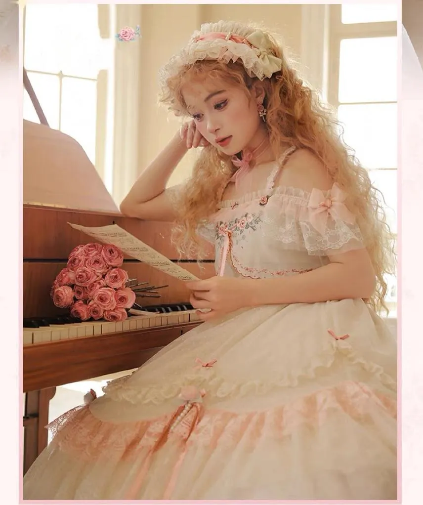 Mademoiselle Pearl~Rose Garden~Elegant Lolita Dress Bridal Floral Dress