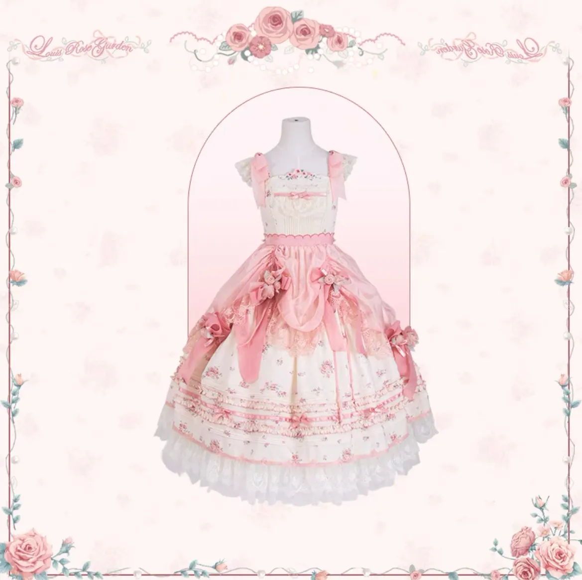 Mademoiselle Pearl~Rose Garden~Elegant Lolita Dress Bridal Floral Dress