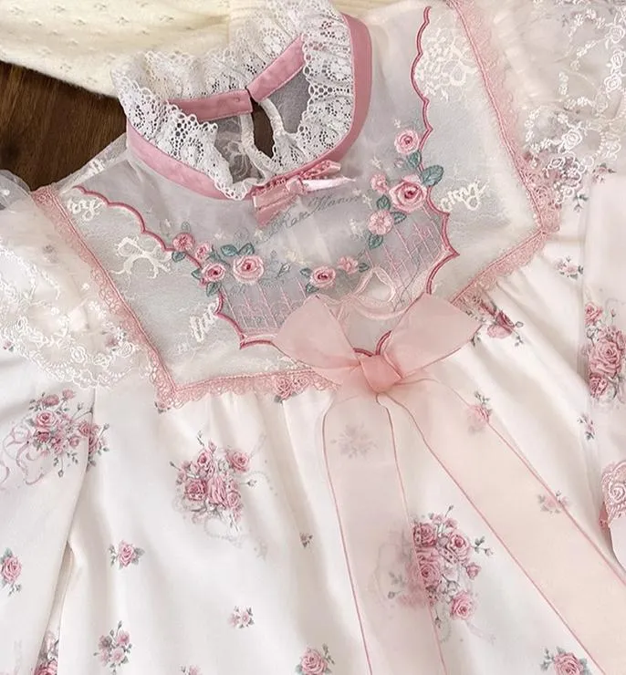 Mademoiselle Pearl~Rose Garden~Elegant Lolita Dress Bridal Floral Dress