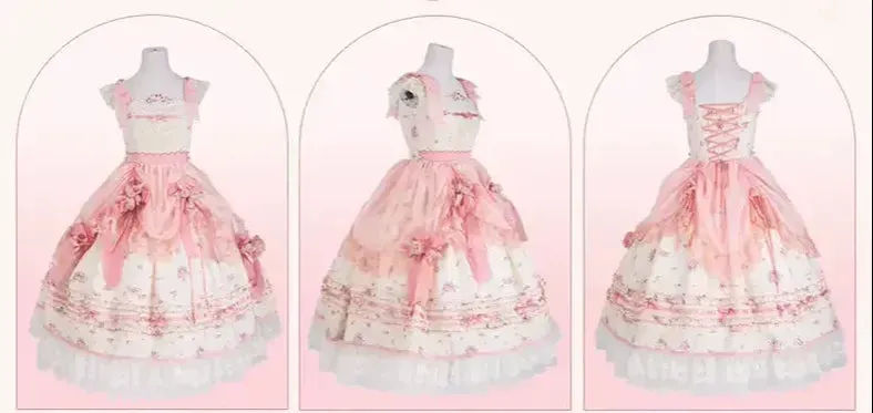 Mademoiselle Pearl~Rose Garden~Elegant Lolita Dress Bridal Floral Dress