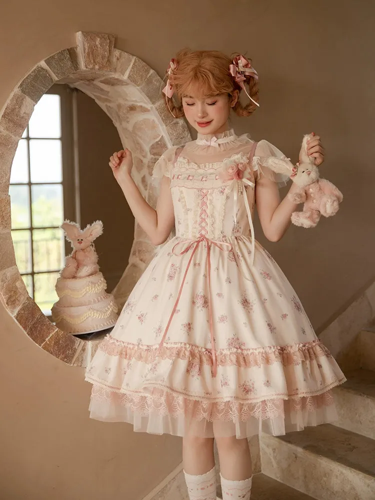 Mademoiselle Pearl~Rose Garden~Elegant Lolita Dress Bridal Floral Dress