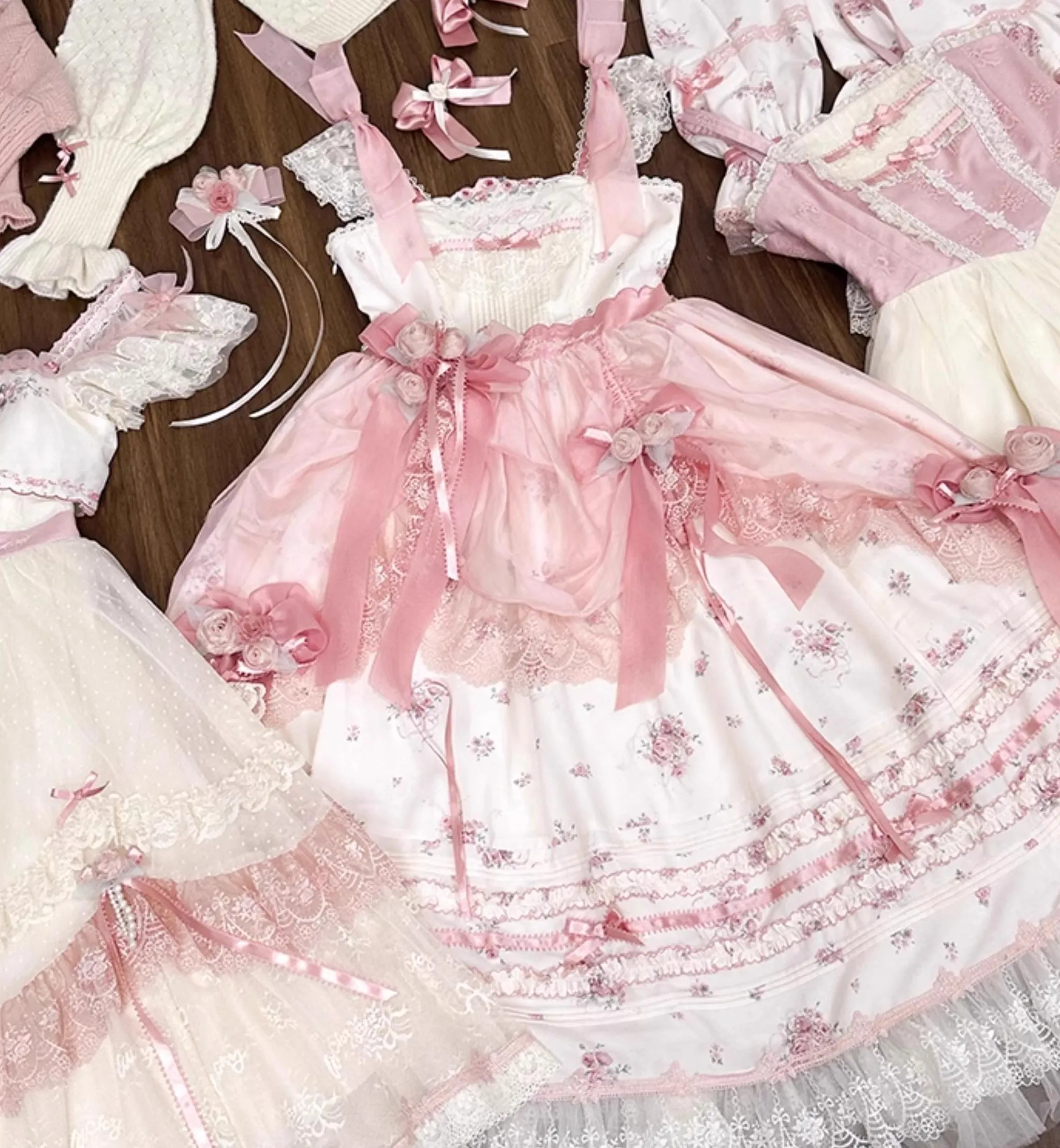 Mademoiselle Pearl~Rose Garden~Elegant Lolita Dress Bridal Floral Dress