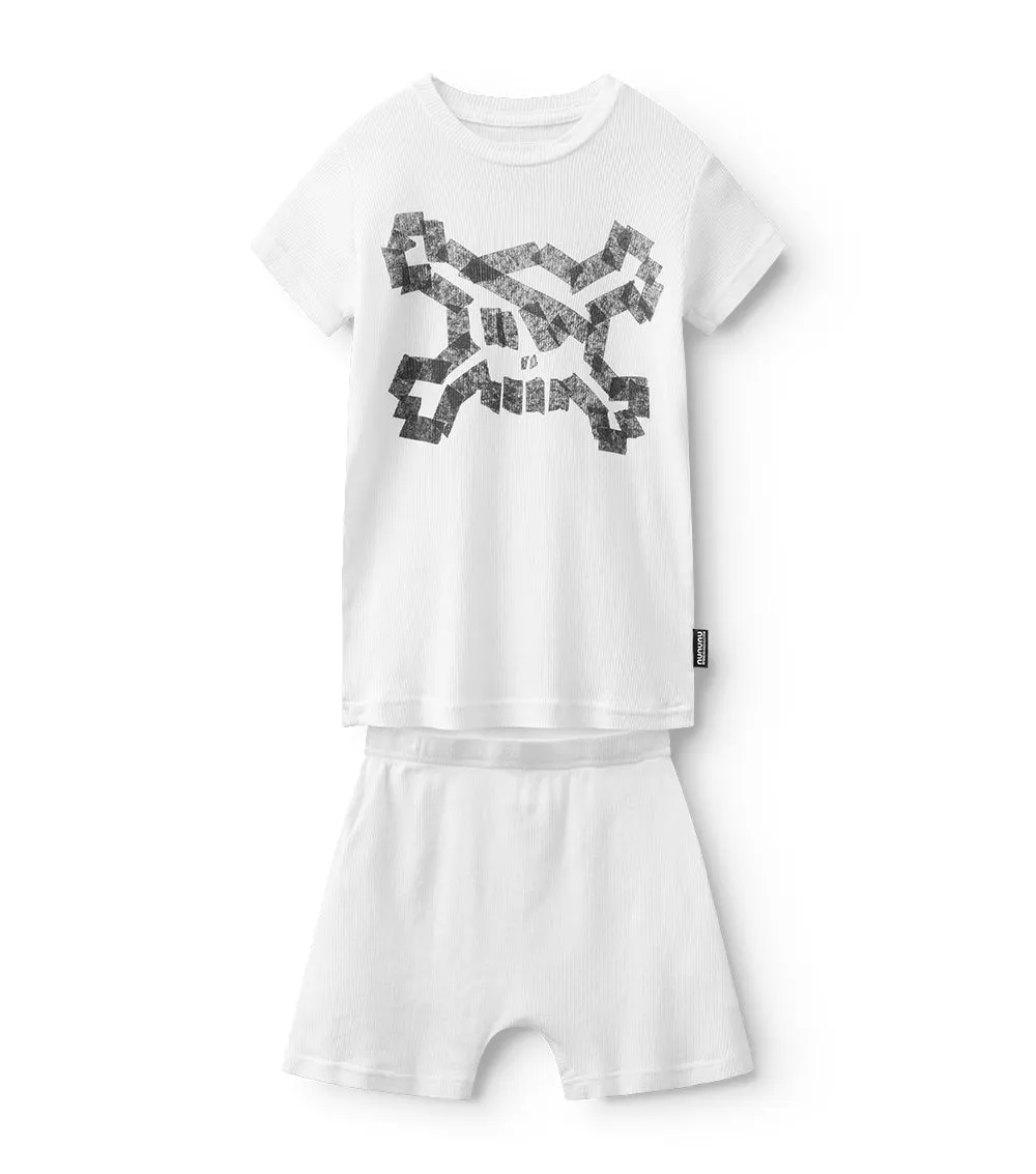 masking tape skull loungewear