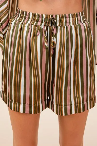 Mittoshop Drawstring Striped Satin Shorts