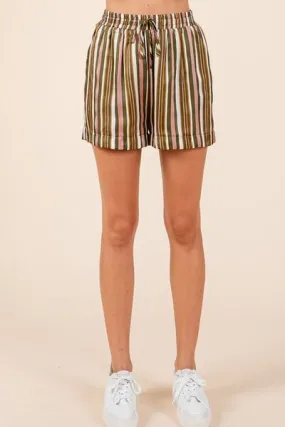 Mittoshop Drawstring Striped Satin Shorts