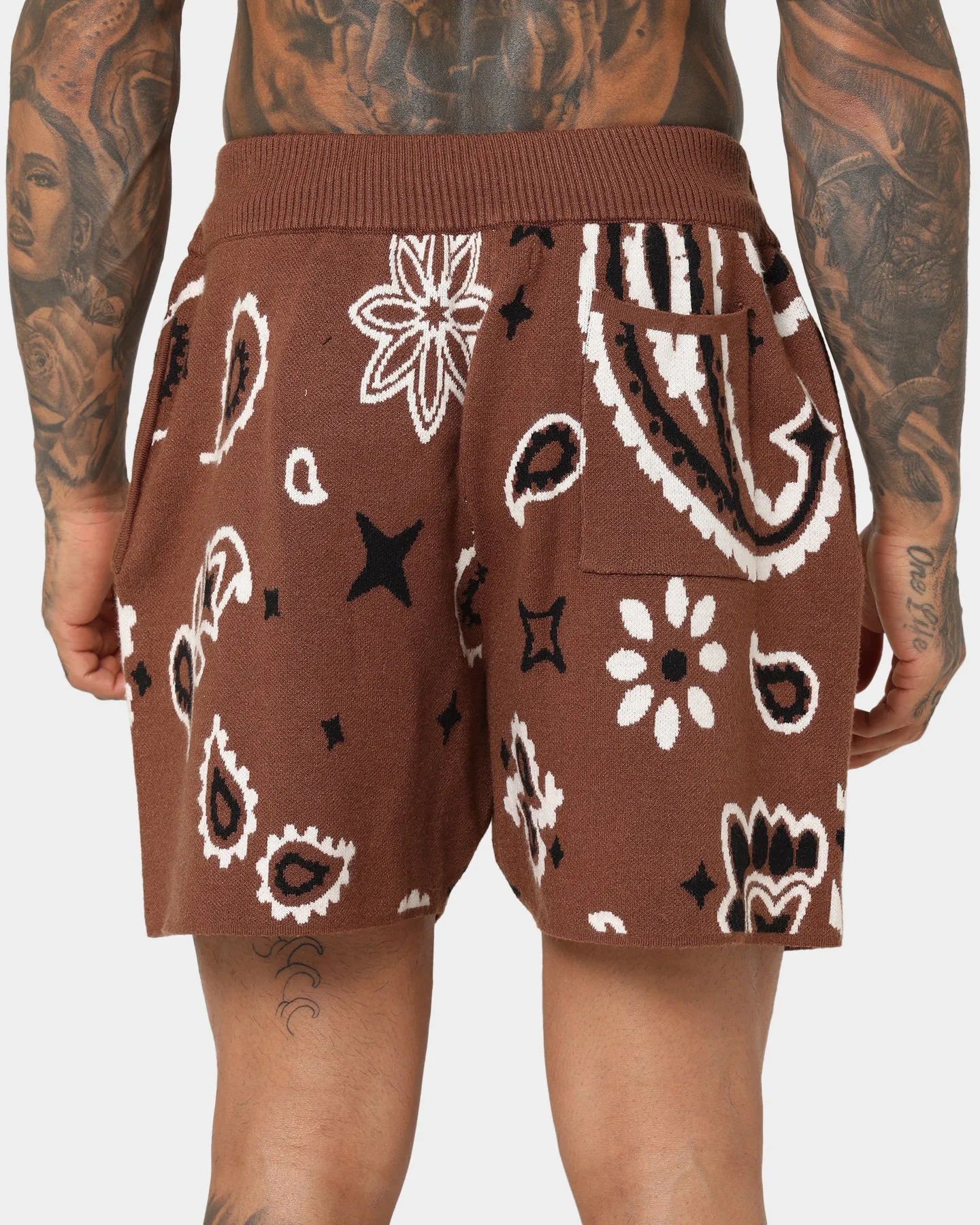 MNML Paisley Knit Shorts Brown